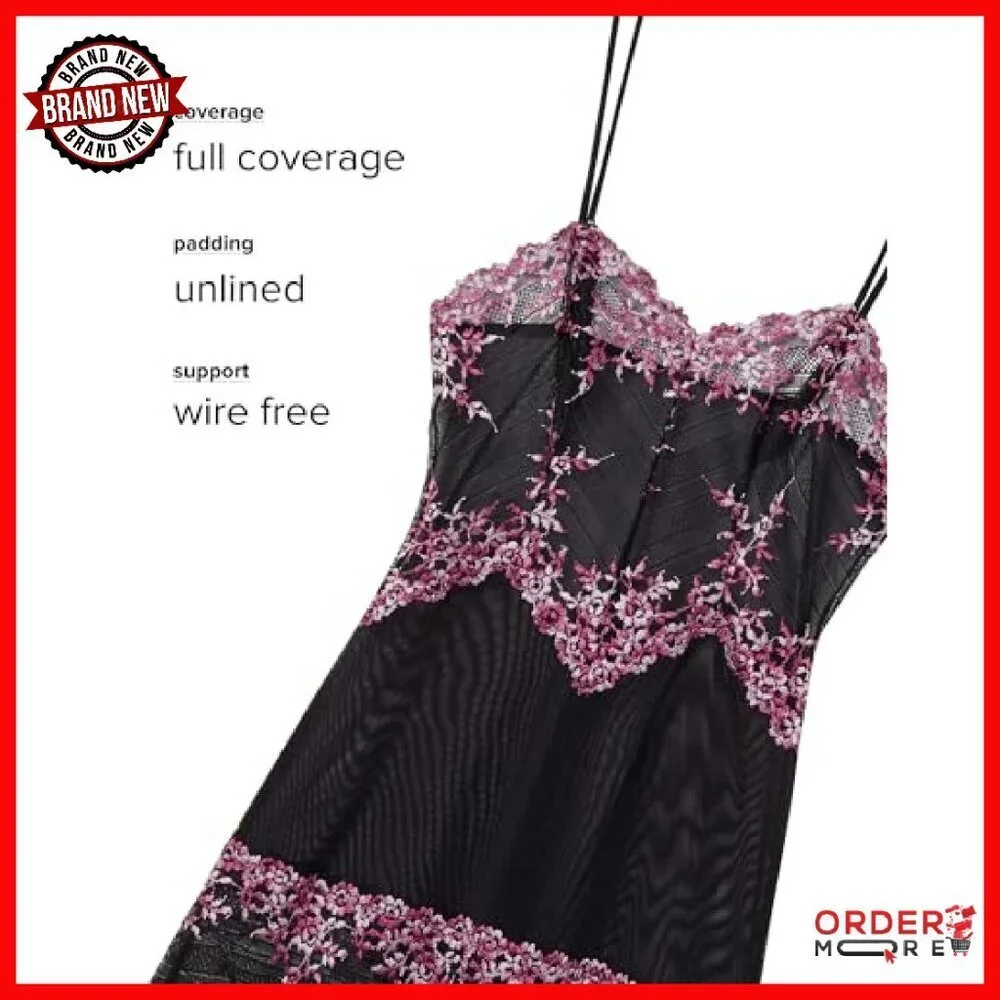 Sheer Mesh Lace Chemise, Adjustable Straps, 32